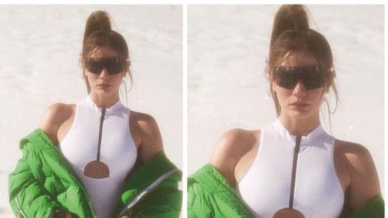 Demet Özdemir, karlar içinde mayolu poz verdi