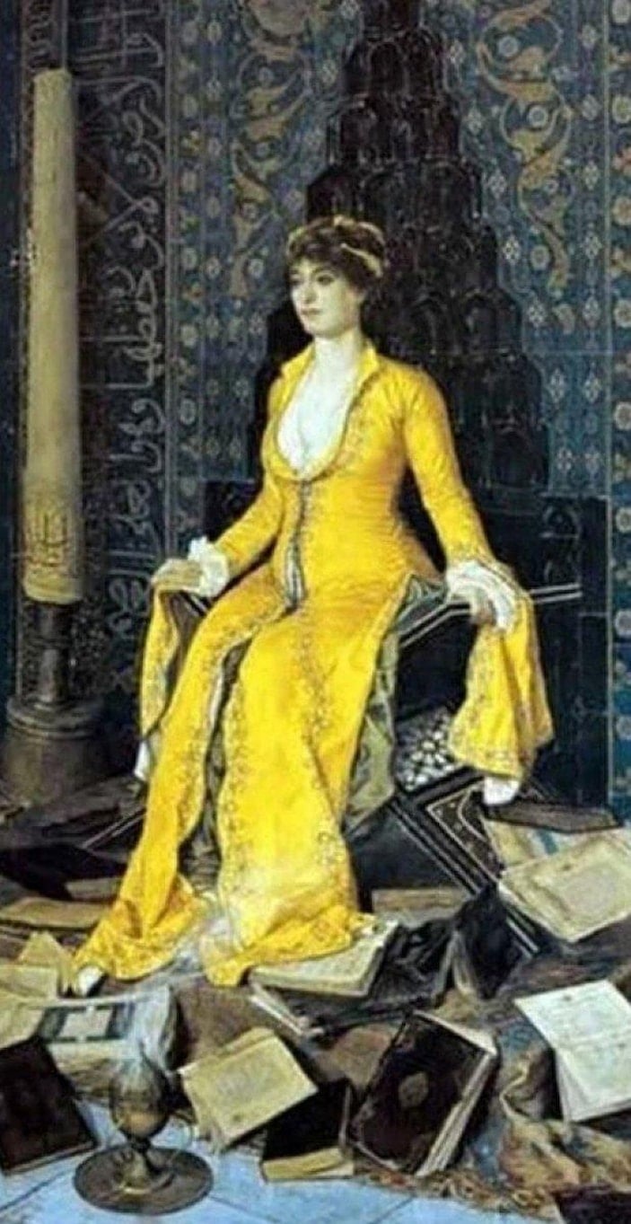 Eda Taşpınar'ın camideki pozu, Osman Hamdi'nin tablosuna benzetildi