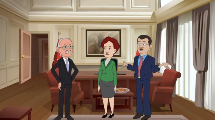 6’lı masada yaşanan adaylık kavgası animasyona konu oldu