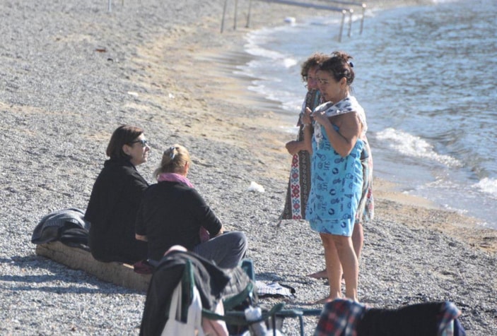 Bodrum'da turistler denize girdi -3