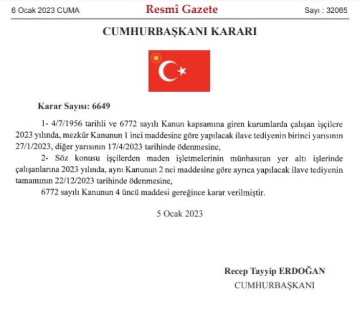 Kamuda çalışan işçilerin ikramiye alacağı tarih belli oldu