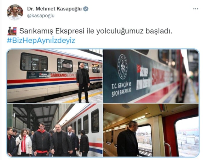 Mehmet Kasapoğlu Sarıkamış anması için Doğu Ekspresi ile yola çıktı