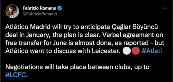 Çağlar Söyüncü'nün Atletico Madrid'e transferinde sona gelindi