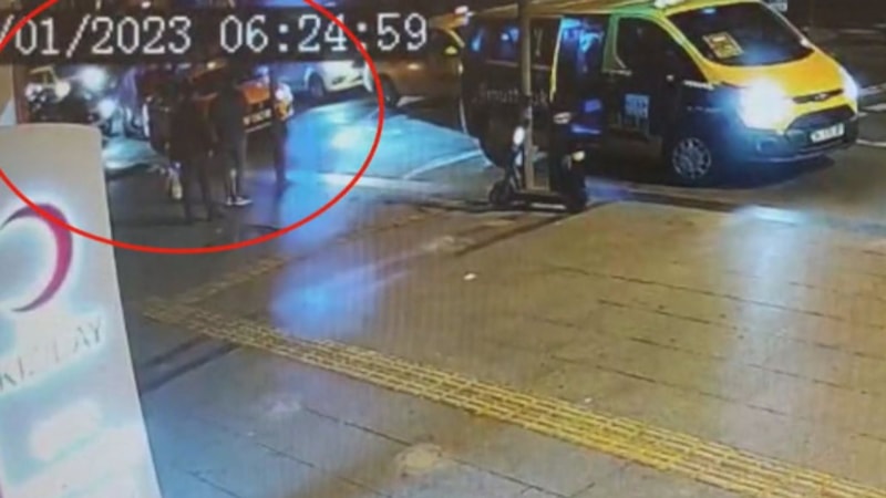 Fatih'te darbedilerek öldürülen taksici olayı kamerada