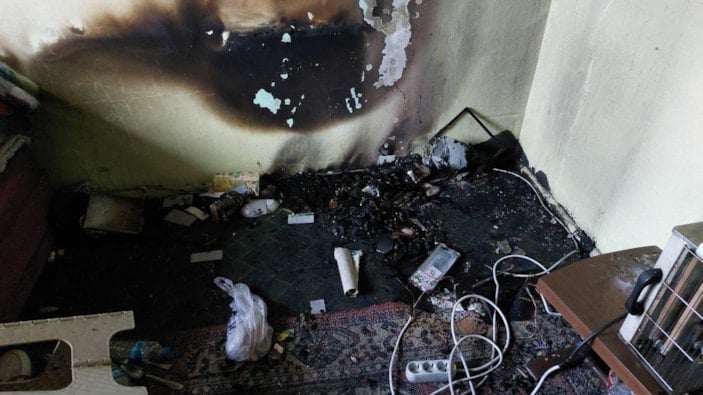 Samsun'da yaşlı adam çıkan yangından etkilendi