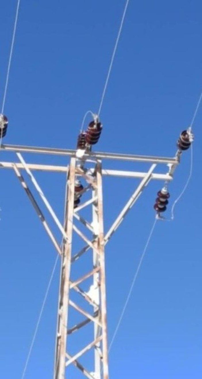 Hakkari Yüksekova'da elektrik direkleri dondu