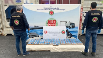 Mersin Limanı’nda, 56 kilogram kokain ele geçirildi