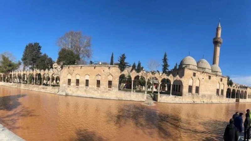 Şanlıurfa'da Balıklıgöl’ün suyu, deprem sonrası çamur rengine döndü