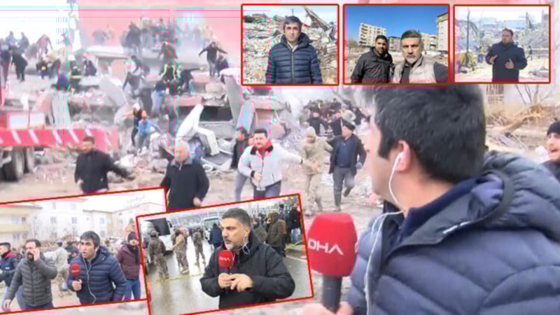 Kahramanmaraş'taki 7.6'lık depreme canlı yayında yakalanan muhabirler