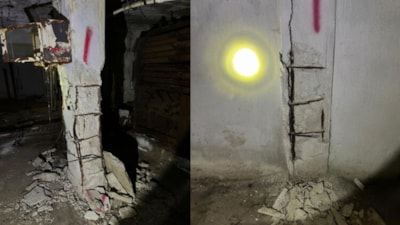 İstanbul Bakırköy'deki işlek pasajın kolonlarındaki hasar korkutuyor