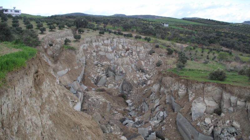 Hatay'da fay hattı geçen zeytin tarlası! Köylüler evlerine giremiyor