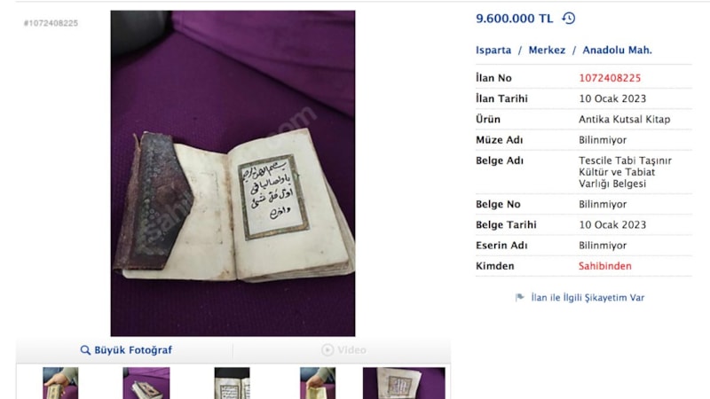 Satışa çıkarılan Kuran-ı Kerim’in fiyatını duyanlar şok geçirdi! 'Asırlık' diyerek servet istediler..