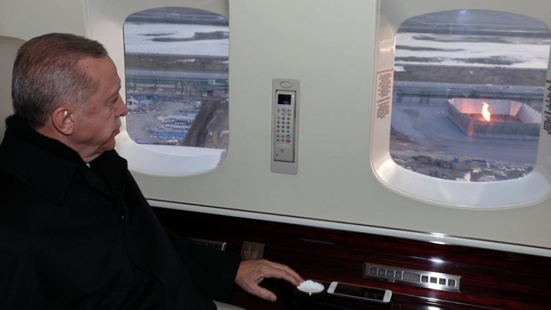 Cumhurbaşkanı Erdoğan, Filyos'taki tesisi havadan inceledi