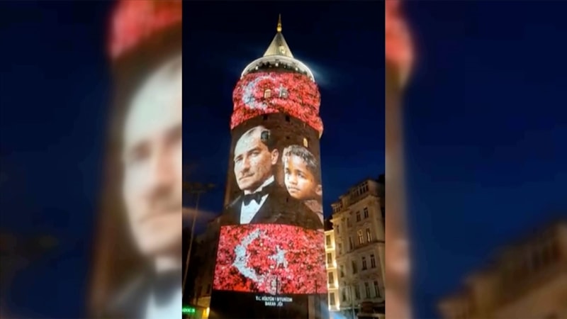 Bir Hayalin İnşası dijital enstalasyon sergisi Galata Kulesi'ne yansıtıldı