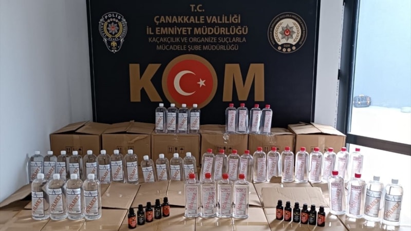 Çanakkale'de sahte içki operasyonu! 1633 litre kimyasal madde yakalandı