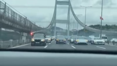 FSM Köprüsü'nde düğün konvoyu tepki topladı