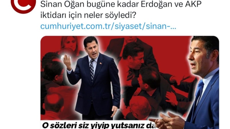 Cumhuriyet, Cumhurbaşkanı Erdoğan'a desteğini açıklayan Sinan Oğan'ı hedef aldı