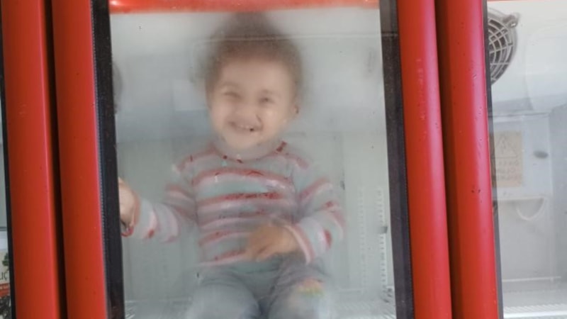 Adana'da termometre 48 dereceyi gösterince buzdolabına girerek serinledi