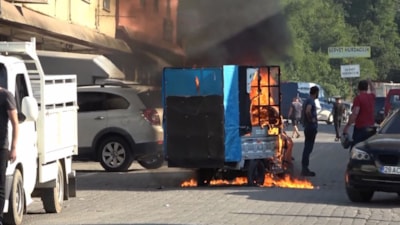 Giresun'da kağıt toplayıcısı grupla esnaf arasında kavga