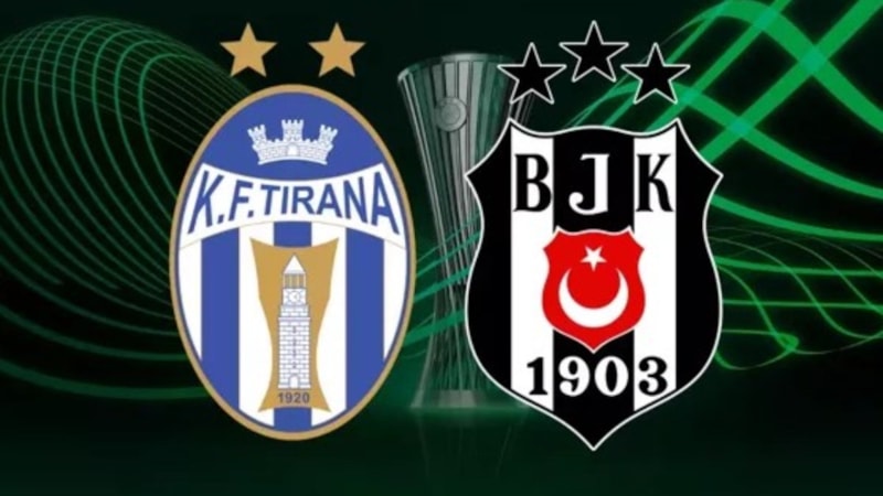 Tirana - Beşiktaş maçı öncesi tribünler karıştı