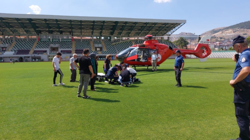 Amasya'da doğum yapan kadın, ambulans helikopterle sevk edildi