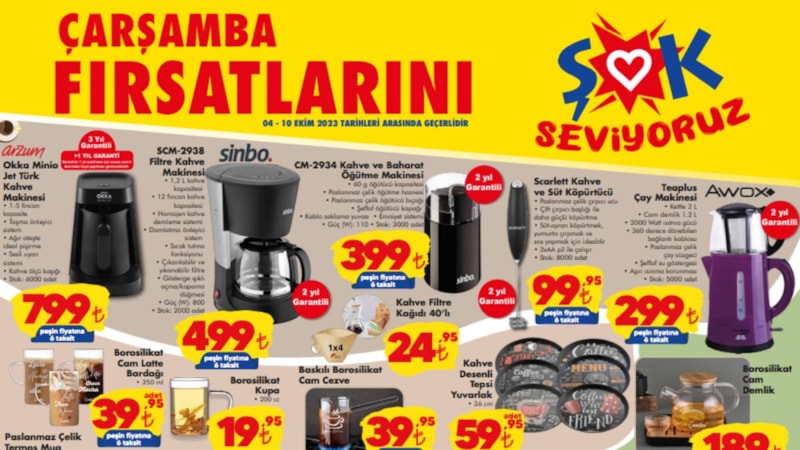 %50'ye varan indirimler! ŞOK'ta bu hafta hangi aktüel ürünler var? 4-10 Ekim ŞOK aktüel ürünler..