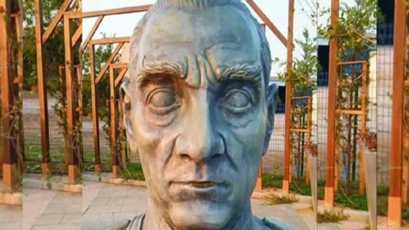 CHP'li Çanakkale Belediyesi'nin Atatürk'e benzemeyen heykeline tepki!