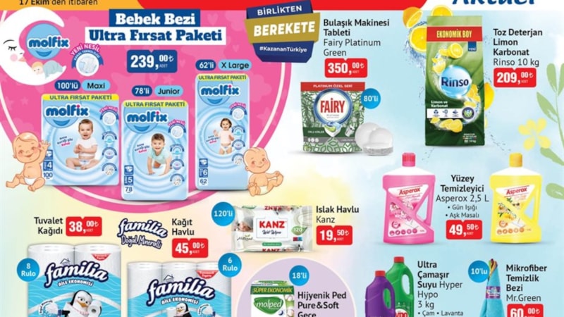 BİM'de ultra fırsat! 62'li, 78'li, 100'lü bebek bezinde tek fiyat...