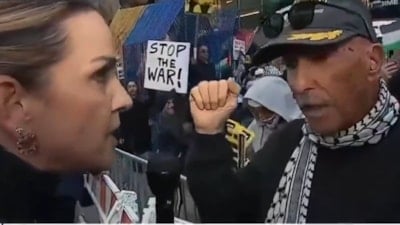 ABD'li vatandaştan algı yapan FOX muhabirine tepki: Sürekli yalan haber yapıyorsunuz