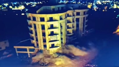 Gaziantep'te yüzlerce kilo patlayıcı ağır hasarlı 6 katlı binayı yıkamadı