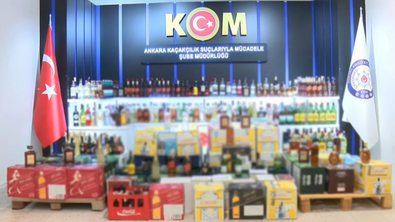 Ankara'da 7,5 milyon lira değerinde kaçak içki ele geçirildi
