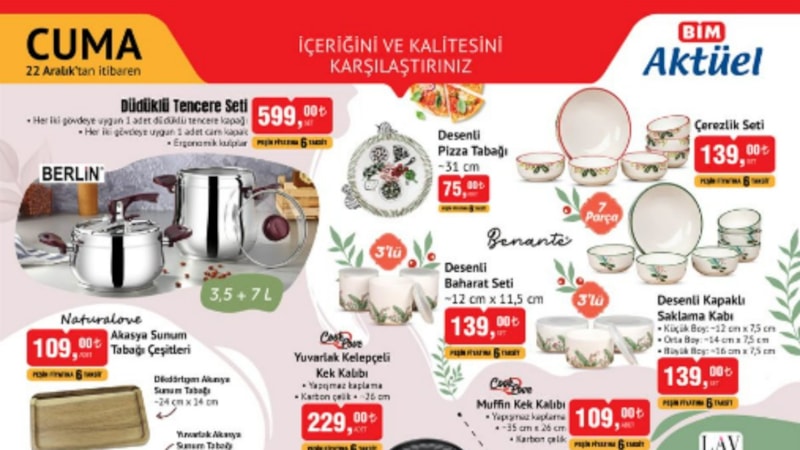 BİM cebinizi düşünen fiyatlarla geliyor: 22 Aralık aktüel indirim kataloğu yayında!