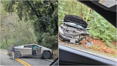 Kafa kafaya çarpıştılar! Tesla Cybertruck ilk kazasını Toyota Corolla ile yaptı