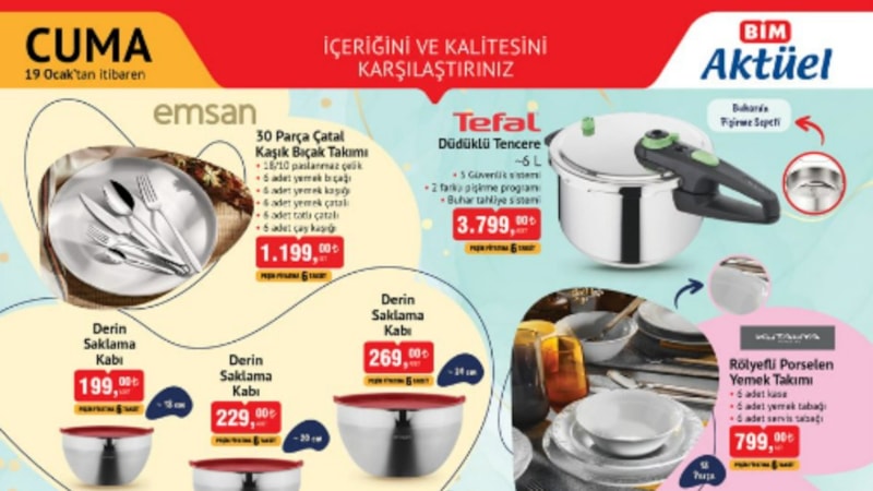 BİM 19 Ocak indirim kataloğunda yok yok! Marketler tıklım tıklım olacak