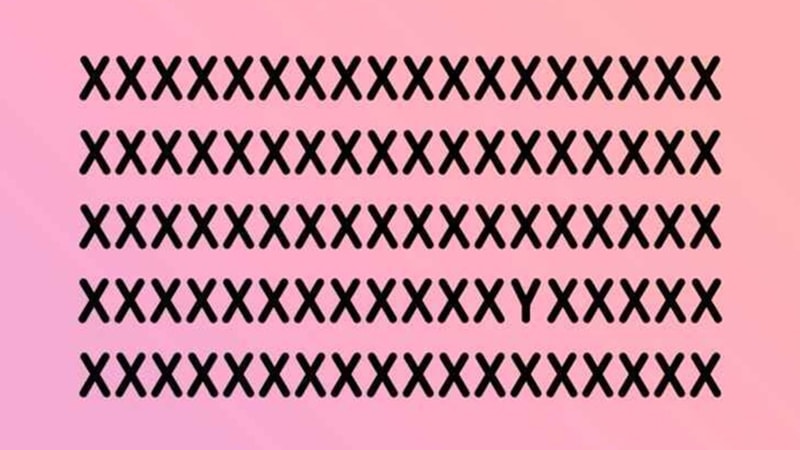 Görsel zeka testi: Sadece IQ’su yüksek olan 4 saniye içinde X’lerin arasındaki Y’yi buluyor