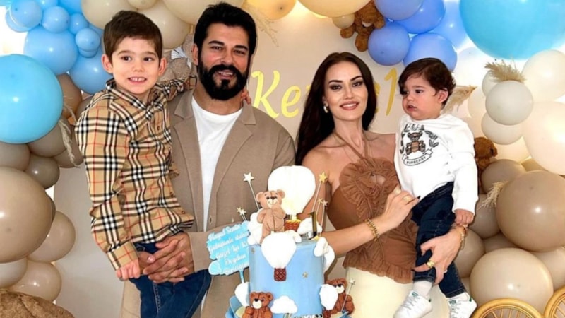 Fahriye Evcen ile Burak Özçivit'in küçük oğlu Kerem Özçivit'e 1 yaş partisi yapıldı