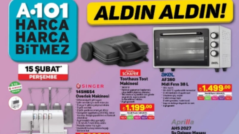 Overlok makinesi ayağınıza geldi! İşte A101 15 Şubat fırsatları… Duyan akın edecek