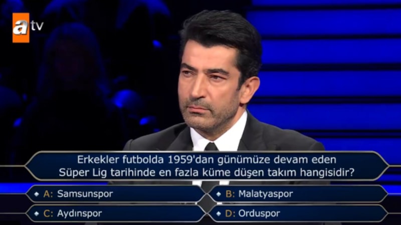 200 bin TL'lik soru gündem oldu! Süper Lig tarihinde en fazla küme düşen takım hangisidir?