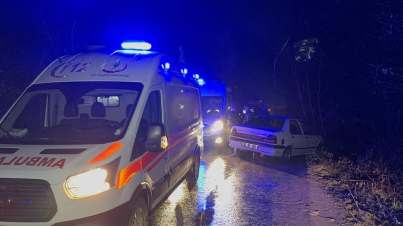 Düzce'de dereye uçmaktan son anda kurtulan otomobildeki 4 kişi yaralandı