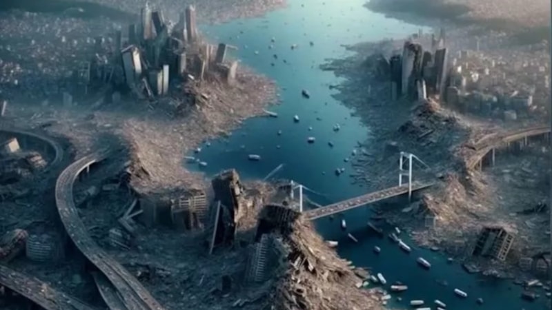 Hayal edilemiyordu, resmedildi! İşte yapay zeka ile İstanbul depremi: Kız Kulesi, Ayasofya, Galata...