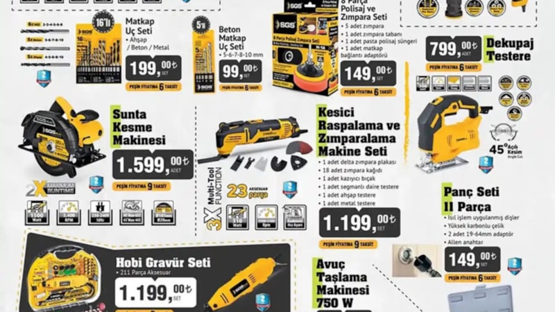 BİM'de erkeklere özel indirim! Uygun fiyatlı matkap, alet edavat setleri...