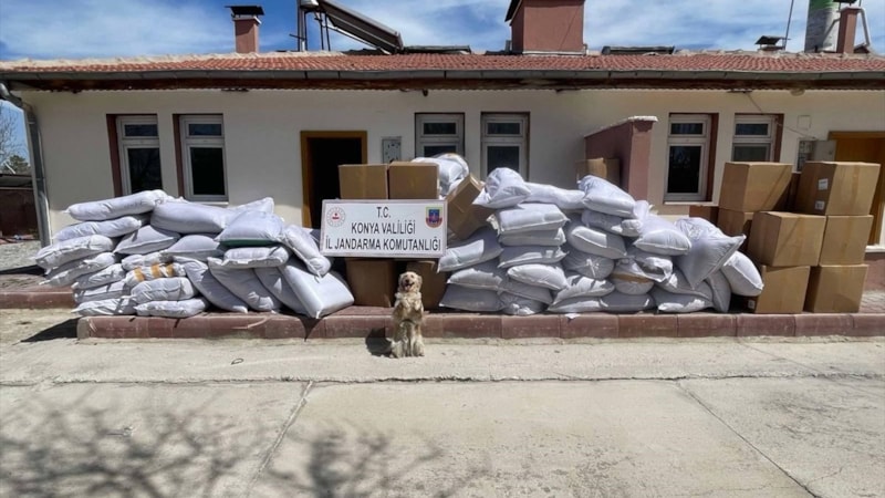 Konya'da 15 tona yakın kaçak tütün ele geçirildi