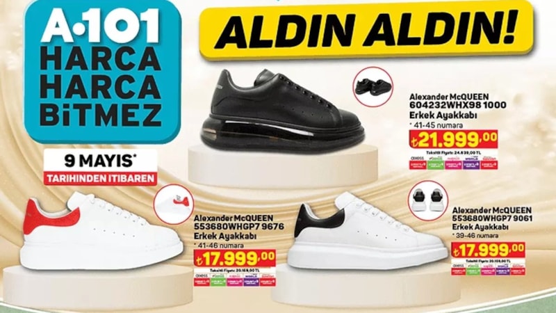 A101'de lüks ayakkabı indirimi! Alexander McQueen modelleri geldi: İnanılmaz fiyatlar...