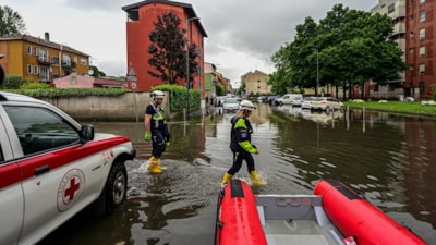 İtalya'nın Milona kenti sular altında kaldı