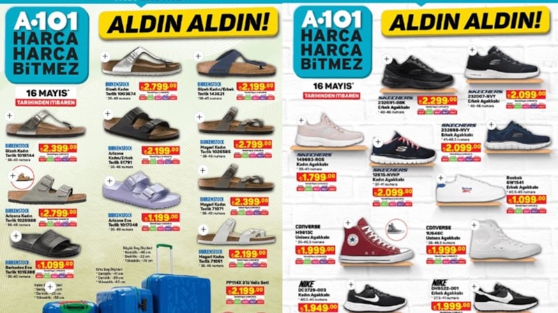 A101 bunu da yaptı! 1000 TL indirimli Skechers, Converse, Nike ayakkabı satıyor..