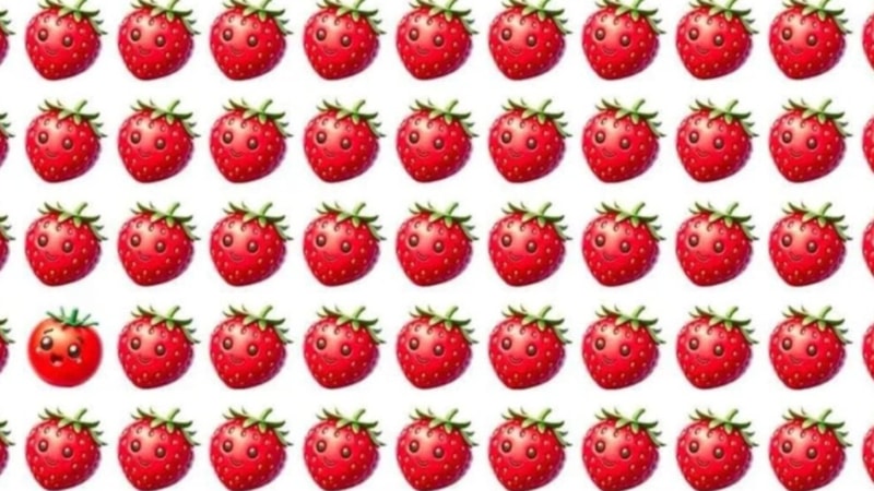 Resimdeki farklı çileği sadece dahiler 4 saniyede farkediyor! Süreniz başladı...