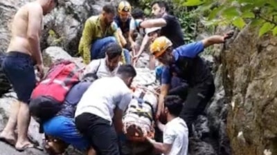 Yalova’da şelaleden düşen genç, 1,5 saatlik çabayla kurtarıldı