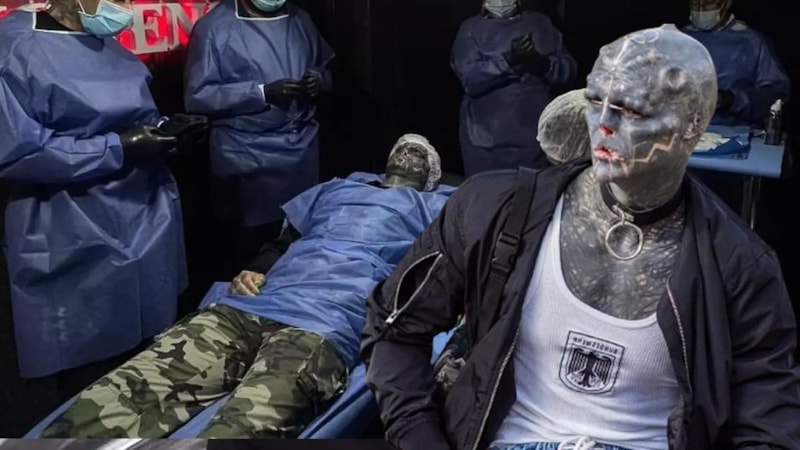 Kendine “Siyah Uzaylı” diyen adam tüyler ürpertti! Hem dudağını hem parmaklarını kestirdi…