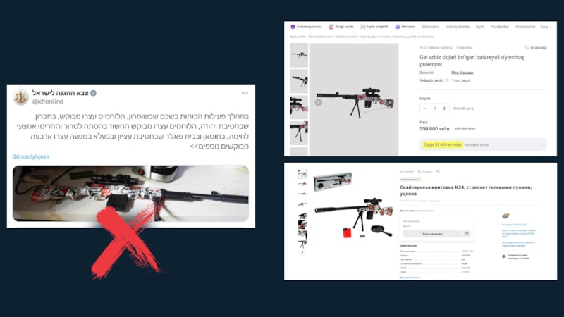 İletişim Başkanlığı, İsrail Savunma Bakanlığı'nın paylaştığı silahın 