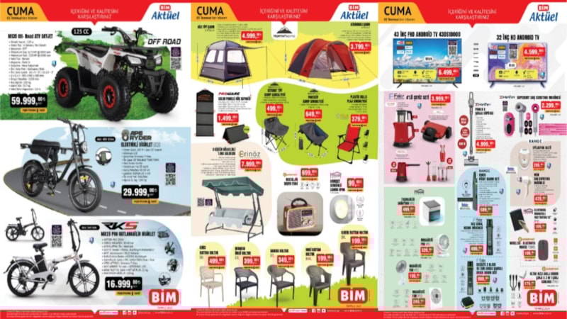 İndirim avcıları buraya! BİM duyurdu; 6 kişilik kamp çadırı 3.799 TL, Benzinli ATV 59.999 TL…